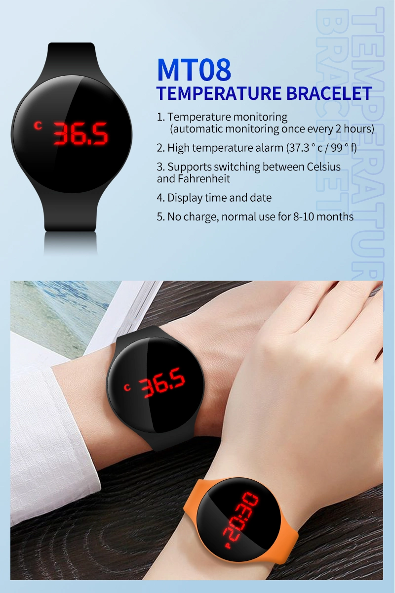 Temperature Measurement Fiteness Tracker Sport Bracelet Smart Bands with Temperature Detector Cheap Price Bluetooth Wristband
