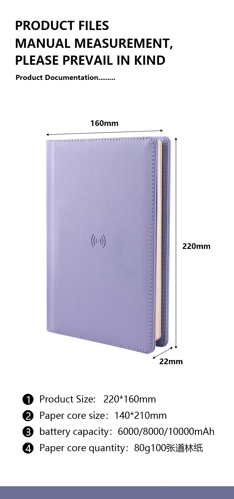 Leather Wireless Charing Notebooks with Planners Diary Notebooks Cover