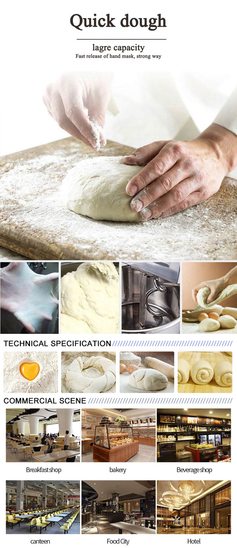 Heavy Duty HS20 Spiral 20 Quart Dough Mixer Bread 50 Kg Germany Industrial