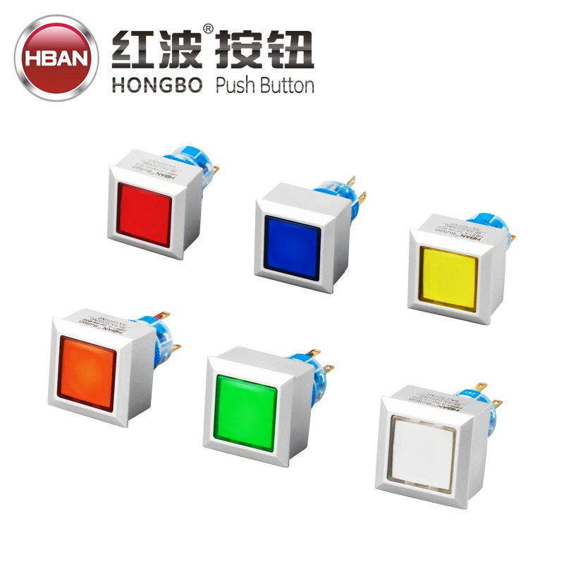Hban Square Latching Momentary Head-Illumination Plastic Switch with Light