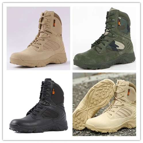 Military Fans Outdoor Mountaineering Shoes as Training Shoes Tactical High Military Shoes Desert Boots