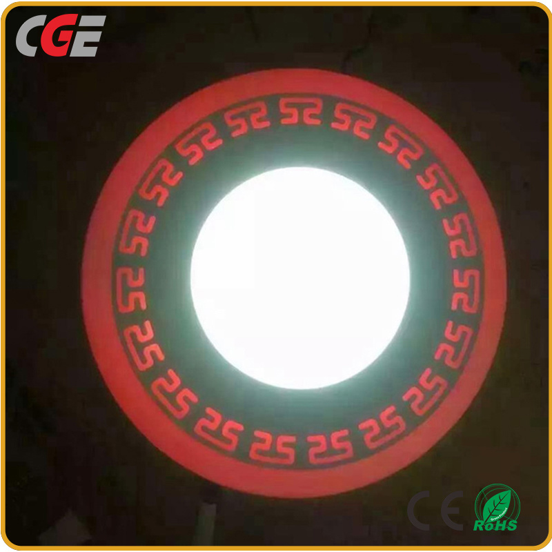 LED Panel Light 3+3W/6+3W/12+6W/18+6W AC85-265V Recessed Square or Round Double Color Ceiling Light LED Light Round Panel Lamp Ceiling Panel Distributor