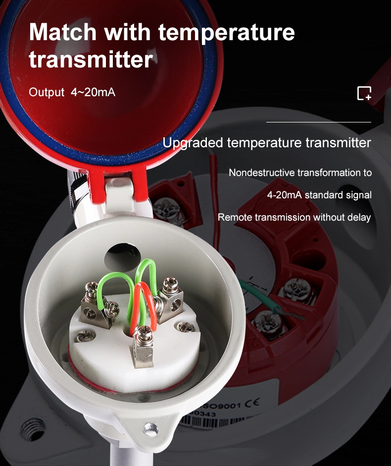 Industrial Temperature Sensors PT100 Element Temperature Transmitter Probe
