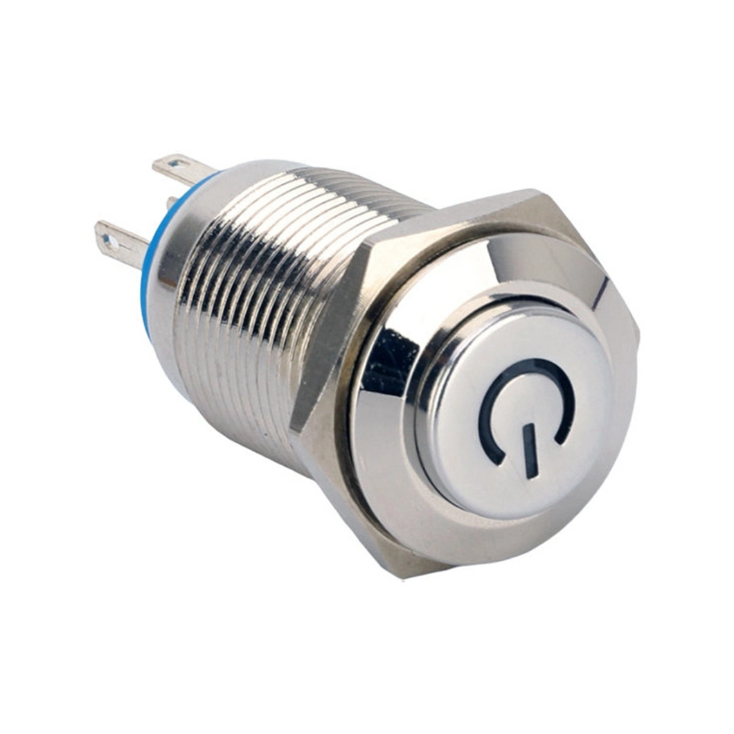 16mm LED Illuminated Stainless Steel Metal Push Button Power Switch