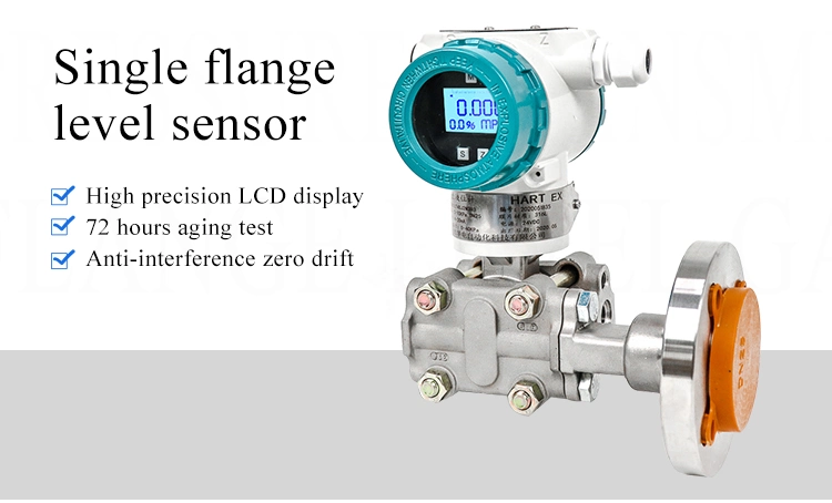 High Accuracy Anticorrosive Liquid Level Transmitter Pressure Level Sensor 24V PTFE Level Sensor