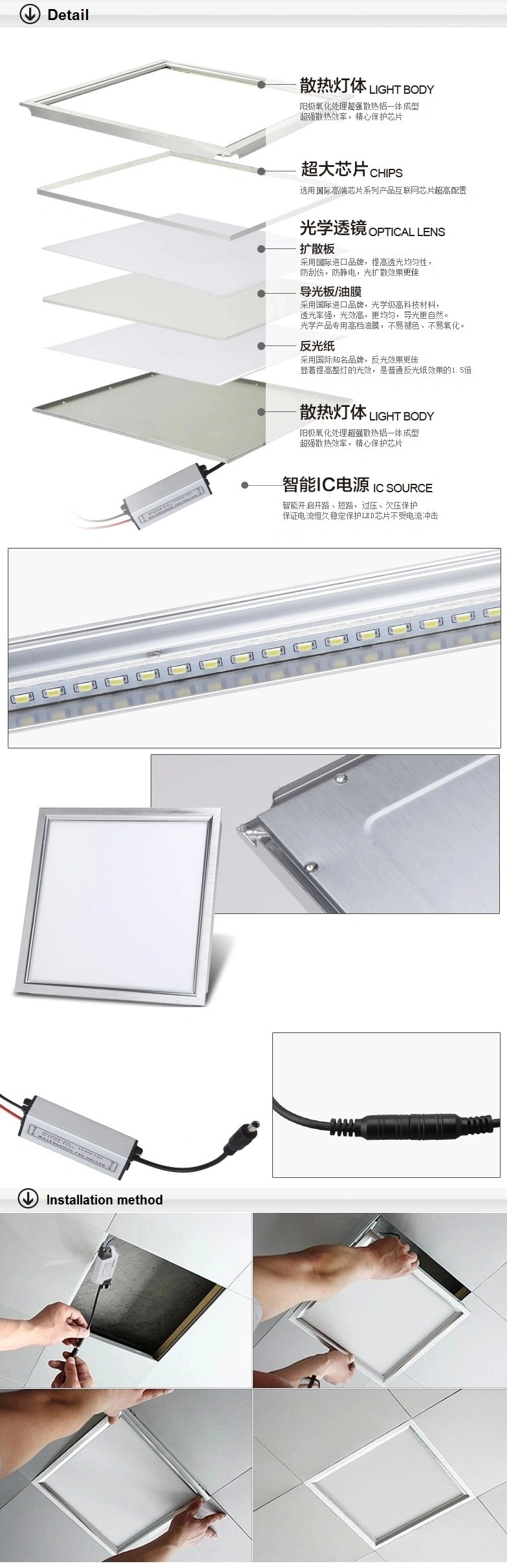 Ceiling Light Surface Mount LED Flat Panel Light 40W/48W