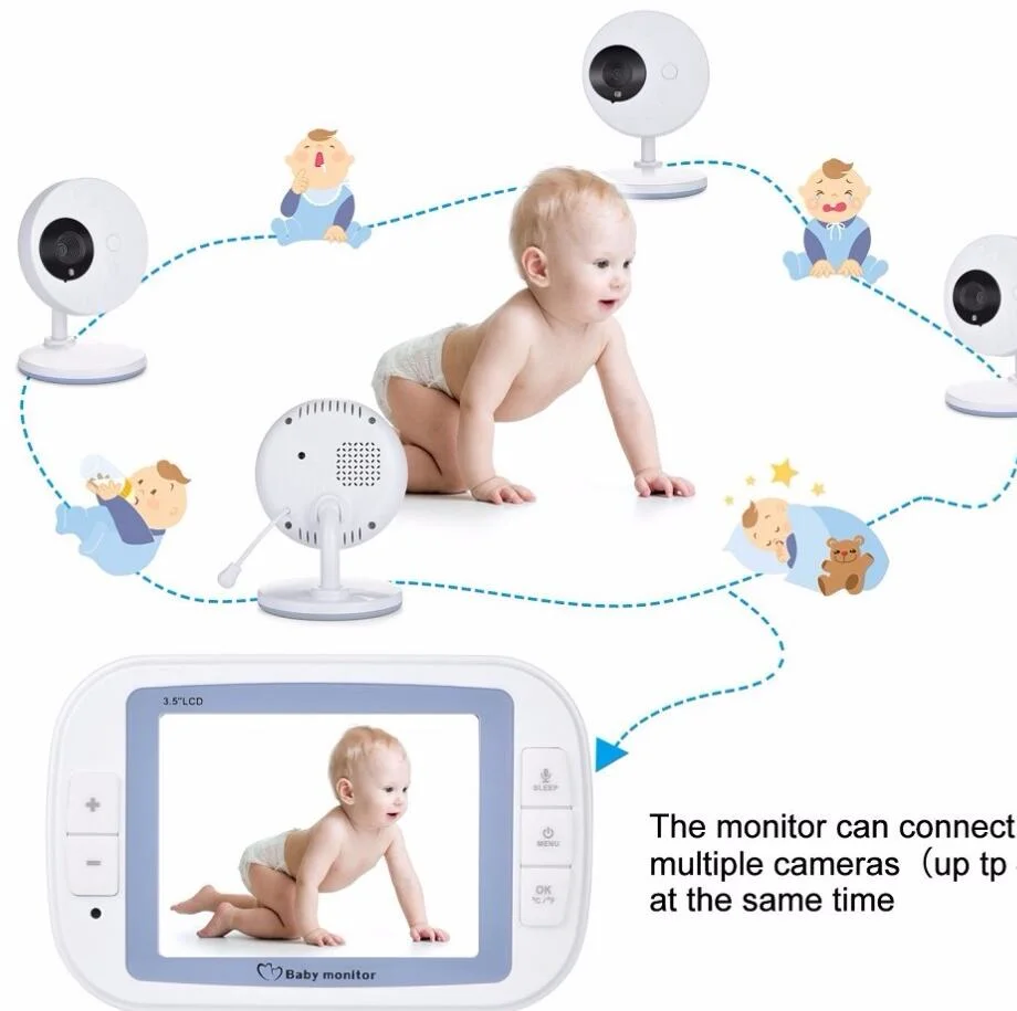 Baby Monitor camera Bebe Monitor 3.5 Inch LCD IR Night Vision Temperature Sensor