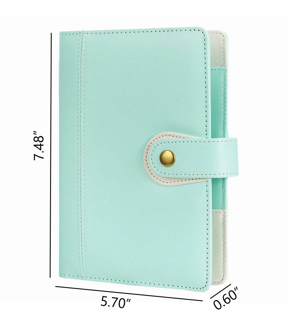 Loose Leaf Planner Binder Diary Green A5 PU Leather Notebook Cover