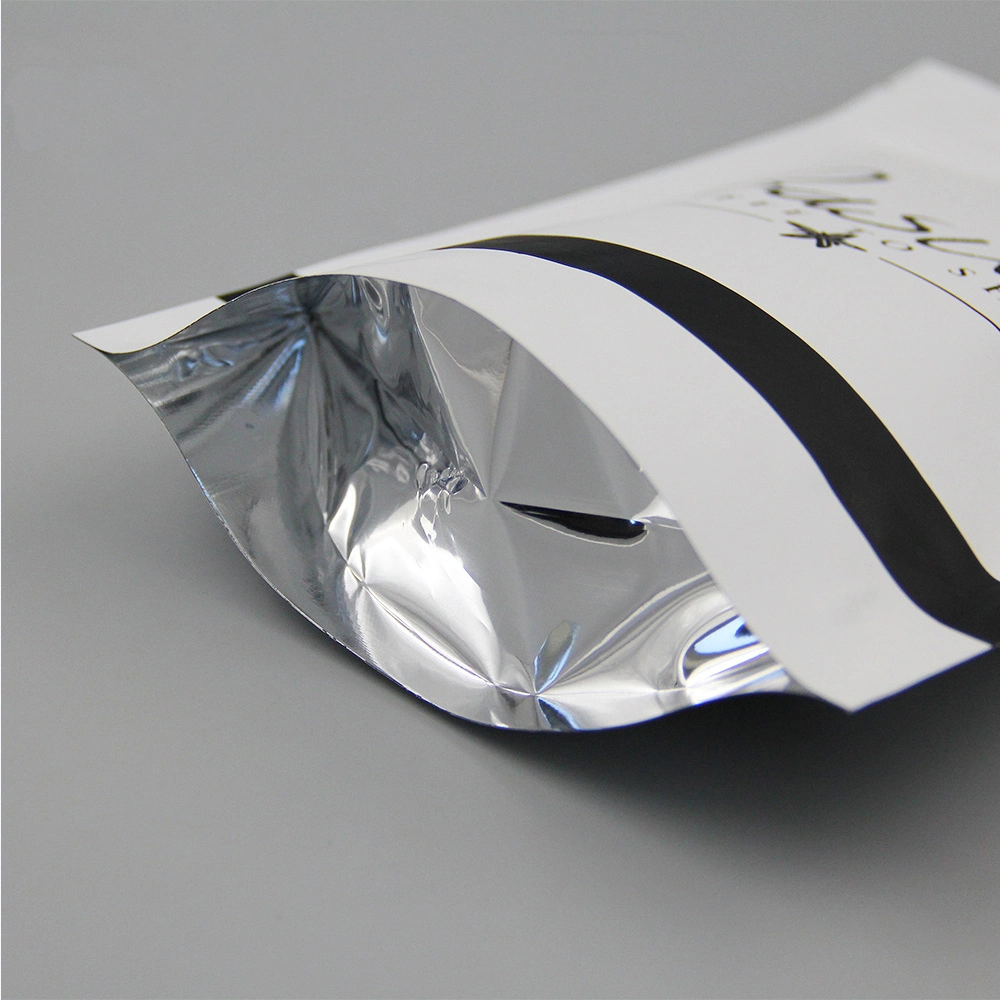 Laminated Aluminum Foil Zip Lock Bag Stand up Pouch /Matte White Foil Pouch Coffee Bag