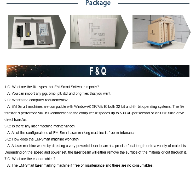 Em-Smart Factory Price 20W Laser Marking Machine Free Shipping