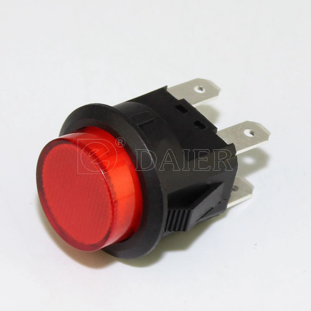 10A 250VAC 4pin Dpst Latching Illuminated Round Push Button Switch