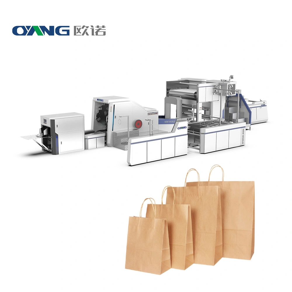 New World a Series High Speed Roll Fed Fully Automatic Paper Bag Machine with Twist Handle