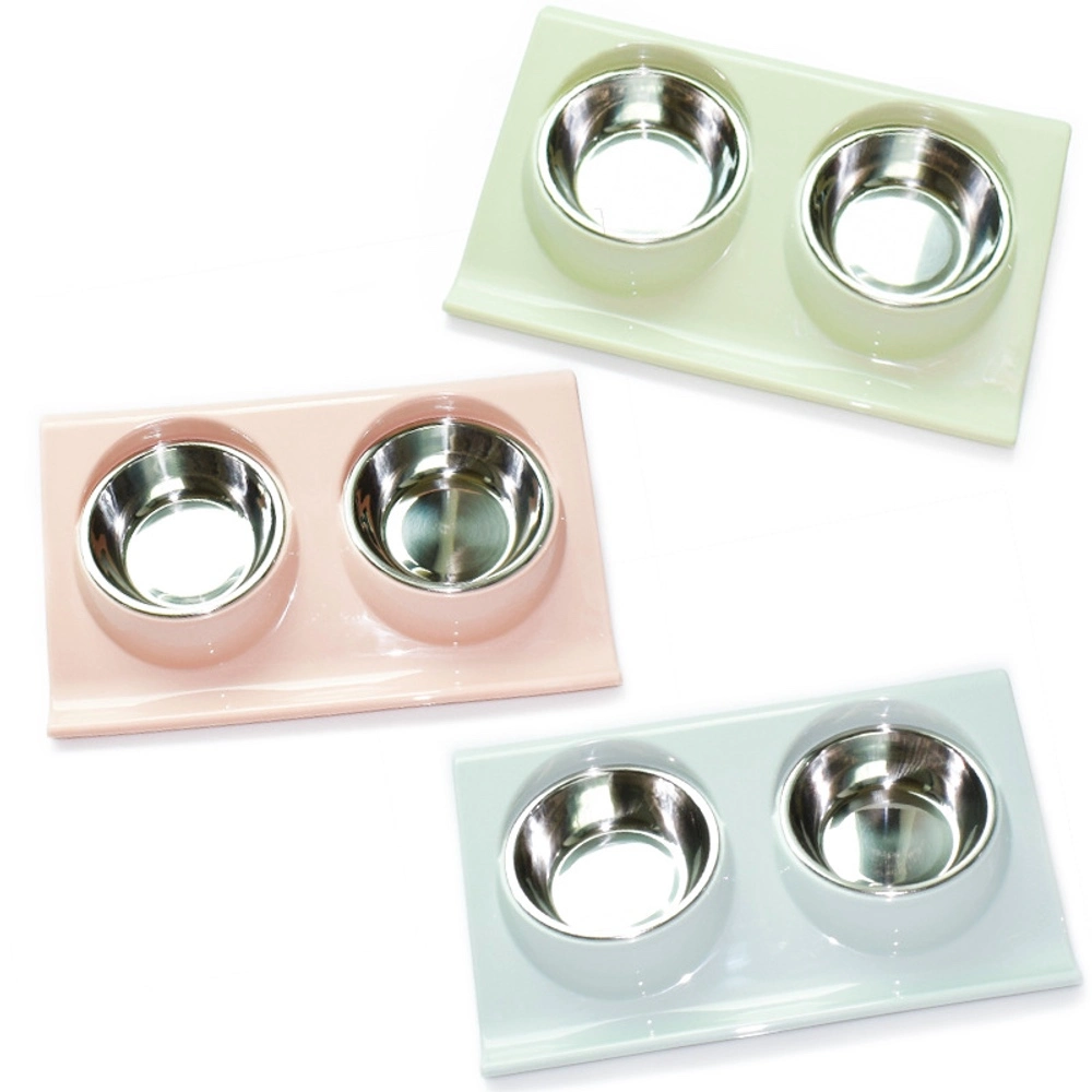 Non-Slip Double Bowl Dog Feeding Water Bowl Pet Supplies