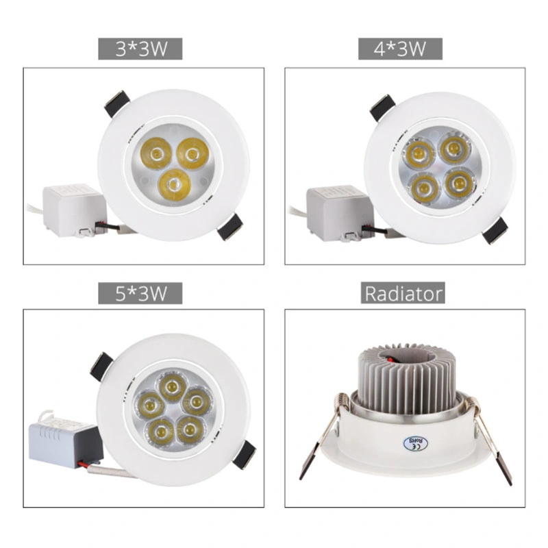 High Power Round LED Ceiling Lamp Recessed Adjustable Ceiling Lamp