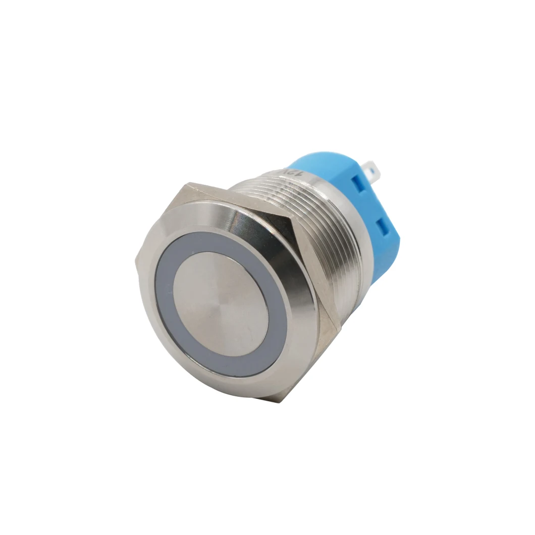22mm Momentary Button Metal Waterproof Ring Lamp Push Button Switch