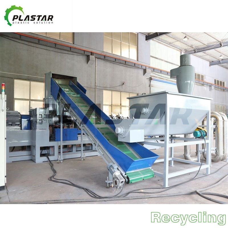 PP/PE/LDPE/HDPE Film & Woven Bag Single Screw Extruder Water Ring Plastic Recycling Pelletizing Machine