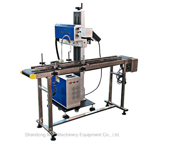 Flying Plastic Button CO2 Laser Marking Machine with Conveyor Belt