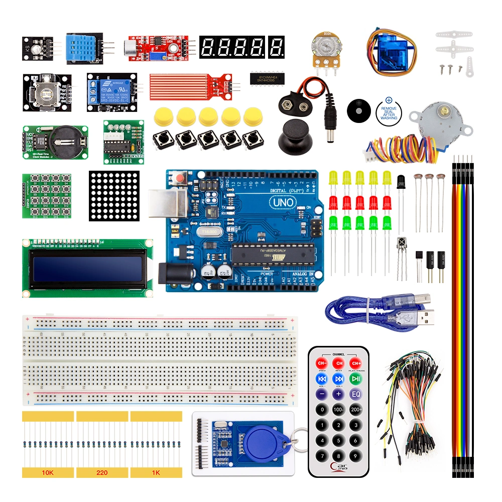 The Most Popular Starter Kit with Breadboard, LCD, Servo Motor for Arduino