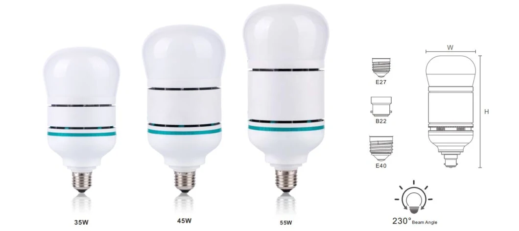 Industrial Aluminium Big Power E40 B22 High Bright Ceiling LED Bulb 2 Year Warranty