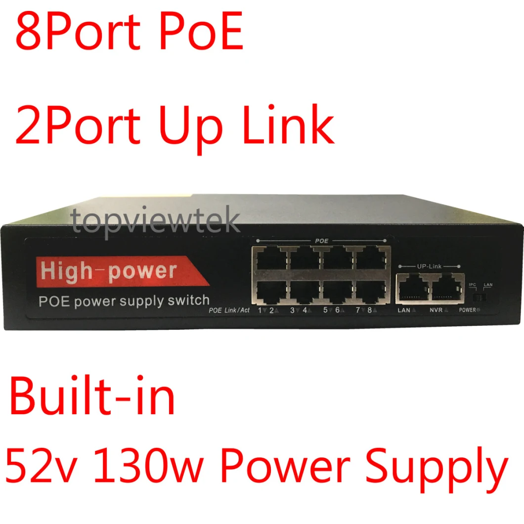 Poe Power Supply Switch Power Over Ethernet Switch 8port Poe 2port up Link