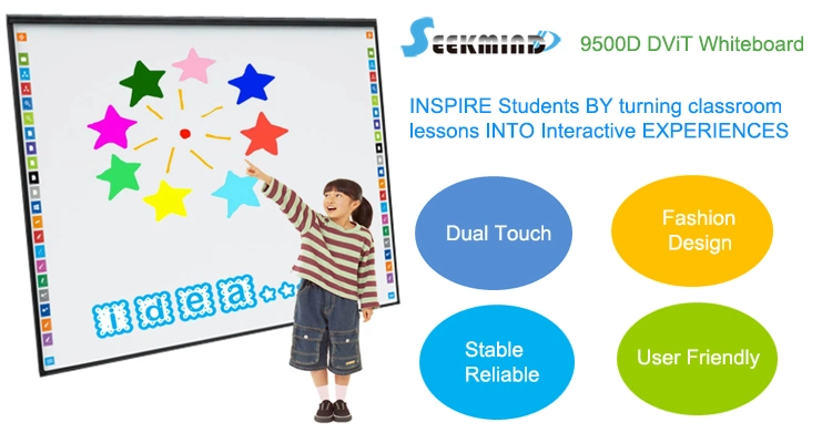 66 83 98 102 Inch Dvit Dual Touch Finger Touch School Smartboard with Projector