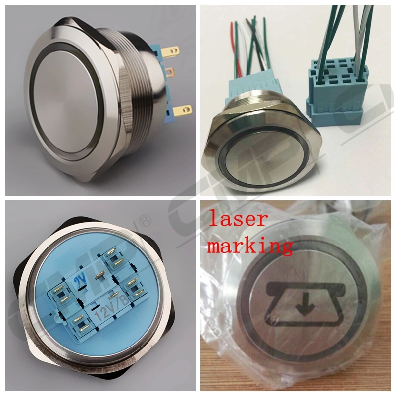 Big Size 40mm Stainless Steel Latching 30mm Button Switch with Light