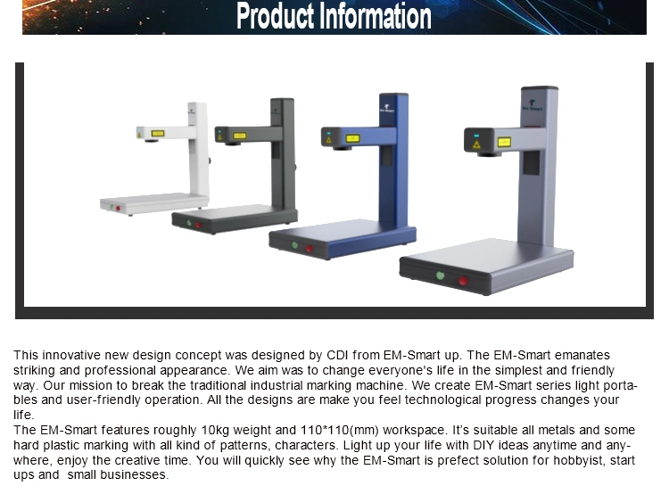 Em-Smart Portable 20W Fiber Laser Marking Machine for India Distributor