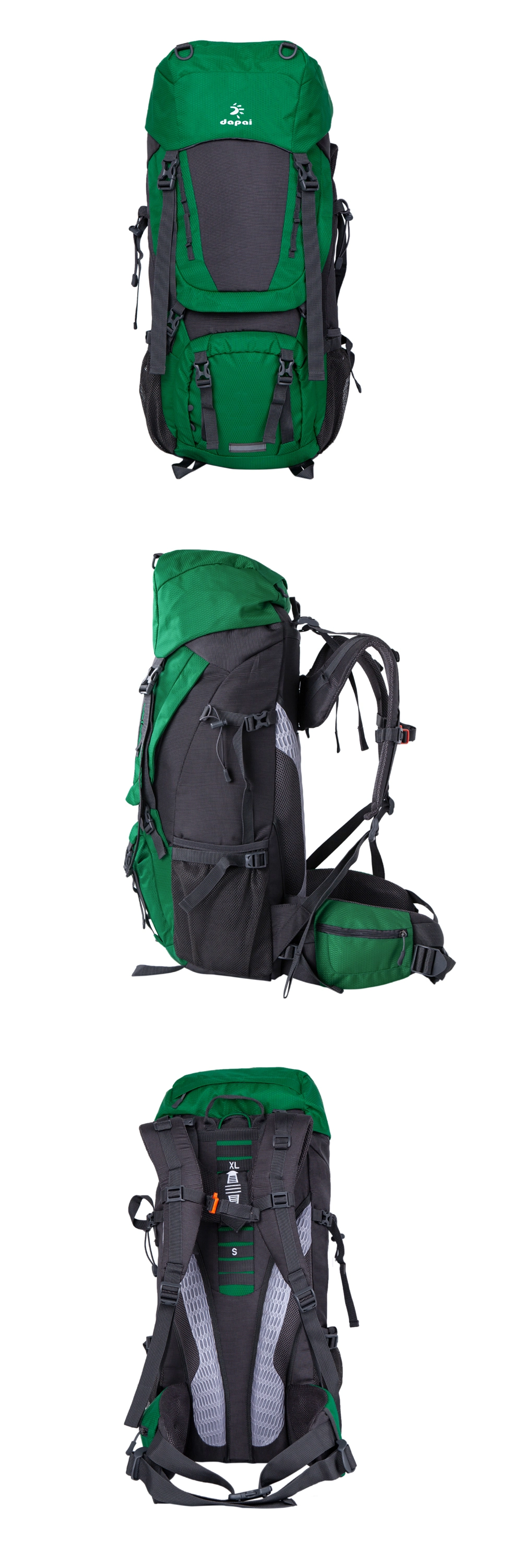 Large Mountaineering Light Weight Wear Resistant Travel Outdoor Camping Trekking Backpack Waterproof Hiking Rucksack