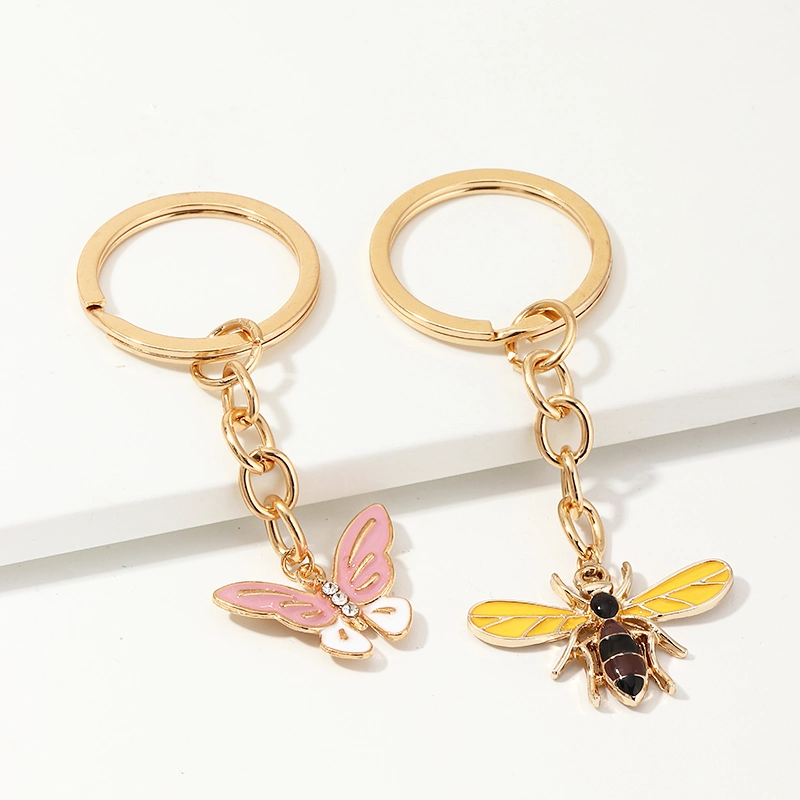 Bee Keychains Sets Women Girls Charm Bags Key Chain Accessories Pendant Car New Keychain Ring