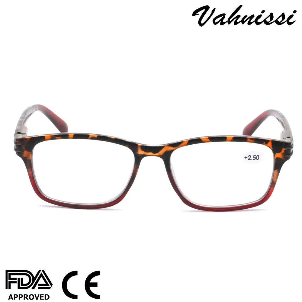 Wholesale FDA Ce Tortoise Color Plastic Reading Glasses Frame for Women