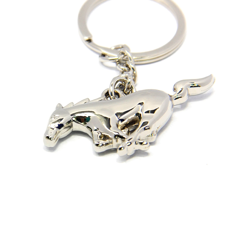 High Quality Metal Horse Keychain 3D Silver Horse Keychain
