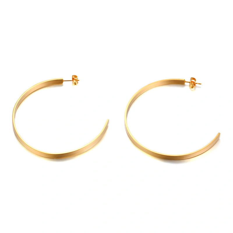 Wholesale American Simple Hoop Huge Circle Earrings Brass Gold Plated Earrings