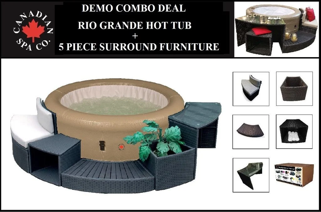 Outdoor Jacuzzi Hot Tub Surround for a Lazy Paris Round Soft Tub