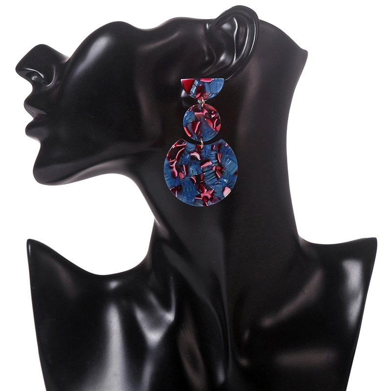 Boho Ethnic Jewelry for Women Long Raffia Tassel Irregularity Triangle Natural Stone Chandelier Hook Earrings