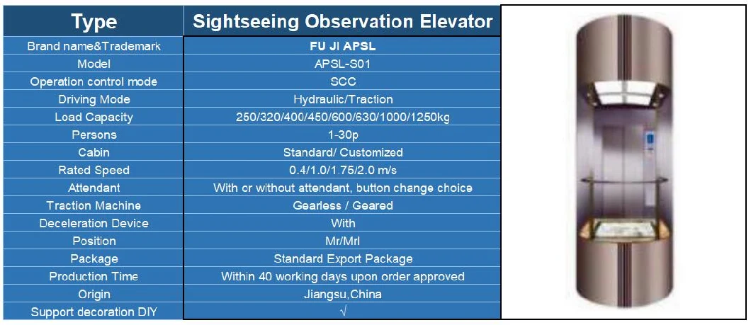 360 180deg Verticle Wheelchair Disabled Panoramic elevator LIFT ELEVATOR