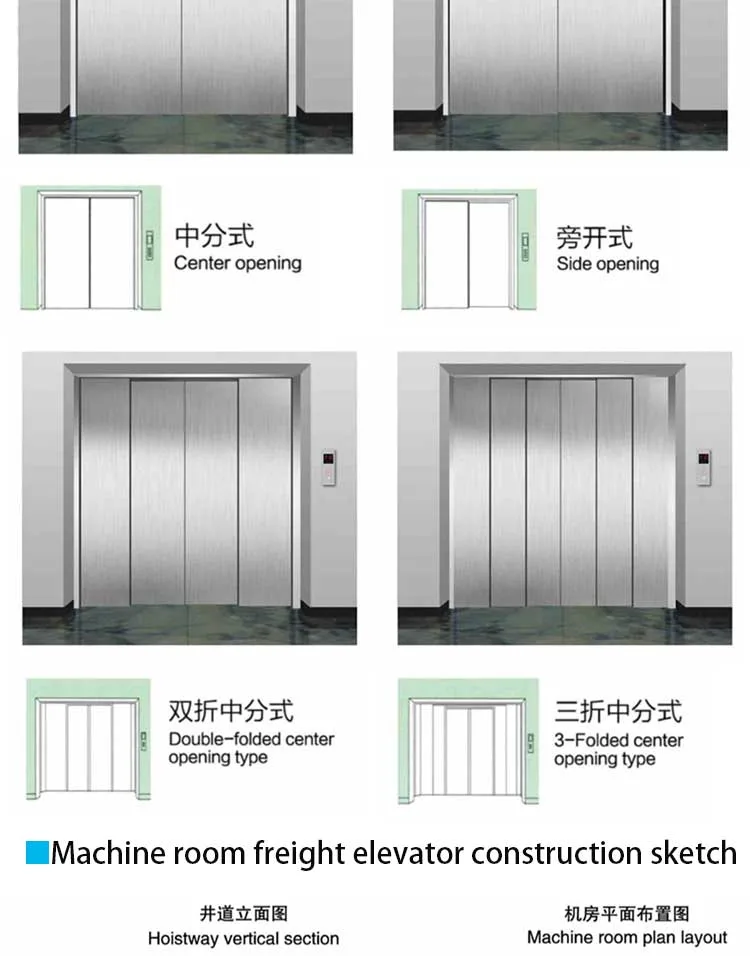 1000-5000kg Cargo Freight Goods Service Car Elevator