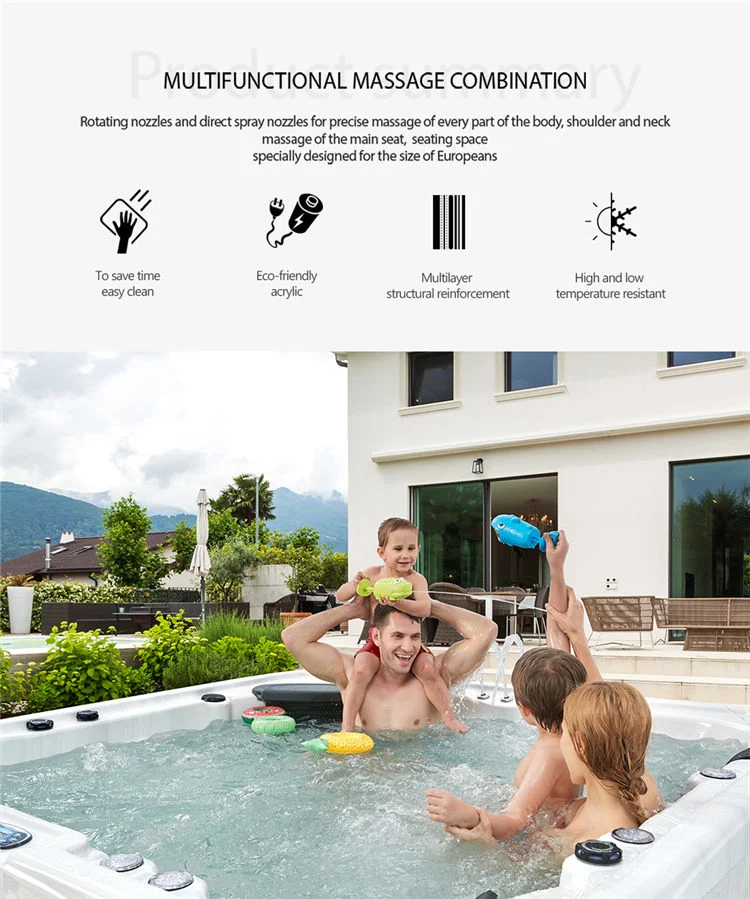 Fiberglass Acrylic Outdoor Whirlpool Hot Tubs for 5 Person