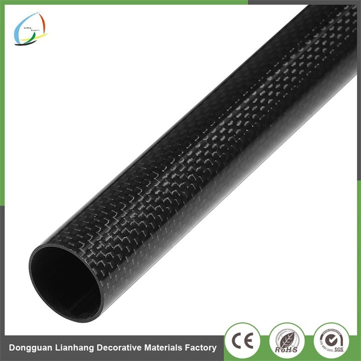 Glossy Finish 3K Carbon Fiber Roll-Wrapped Tube