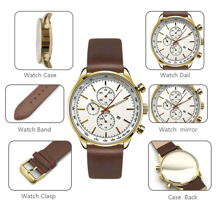 High End IP Gold Mesh Band Wrist Watch for Men