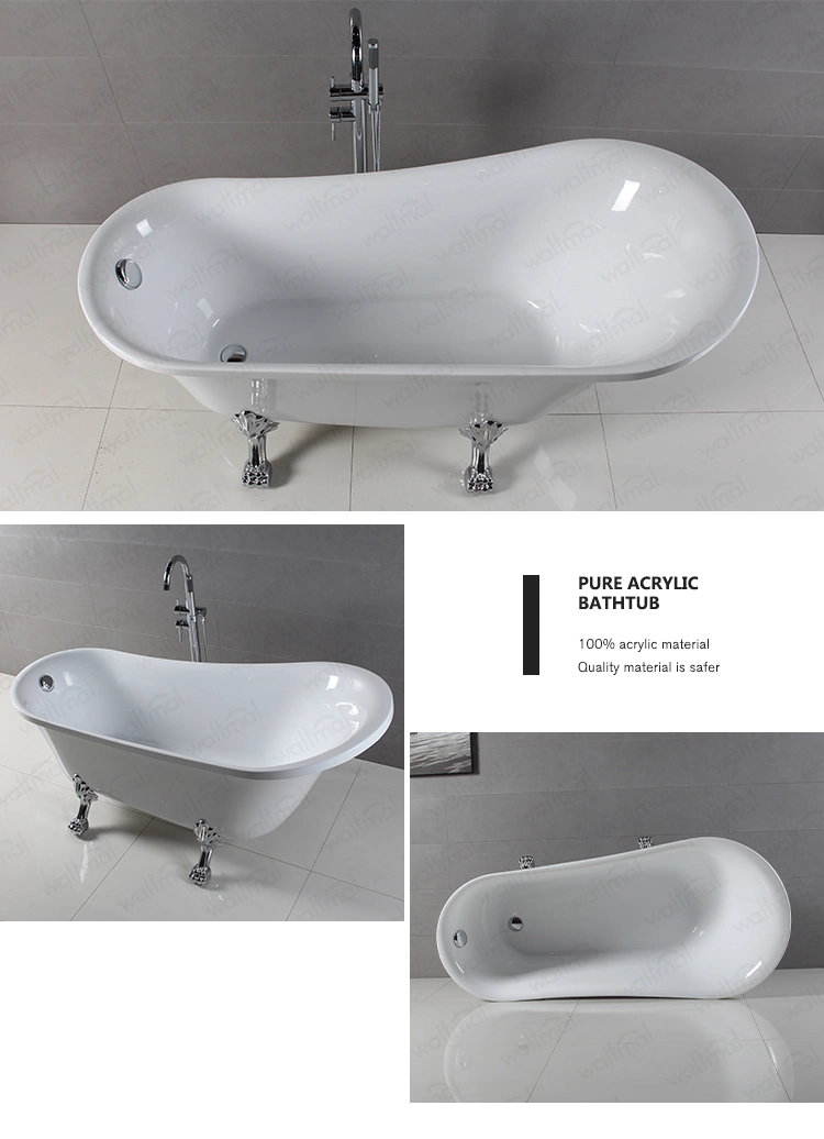 Amercia Kbis Show Cupc /Ce Hot Selling Acrylic Freestanding Clawfoot Bathtub