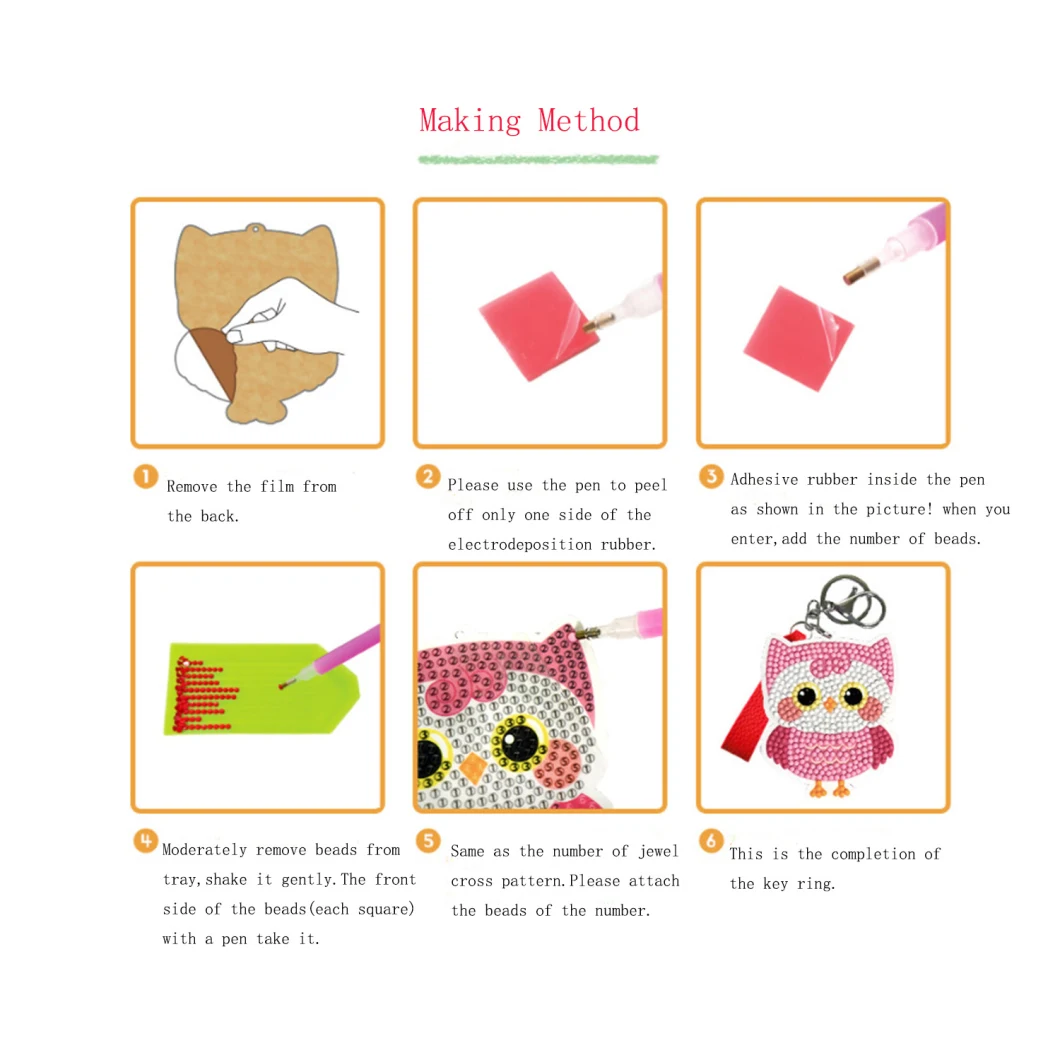 DIY Promotion Gifts Children Educational Toy Cute Acrylic Owl Keychain