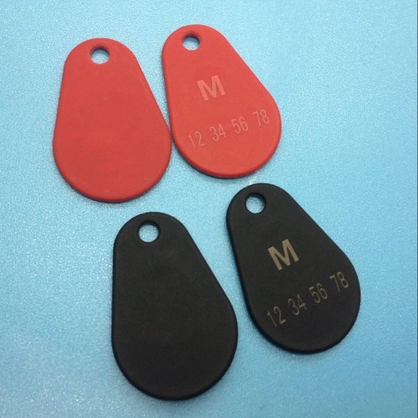 Custom Pad Printing Waterproof NFC Smart Passive Key Tag Overmolded Nylon RFID Keyfob Keychain