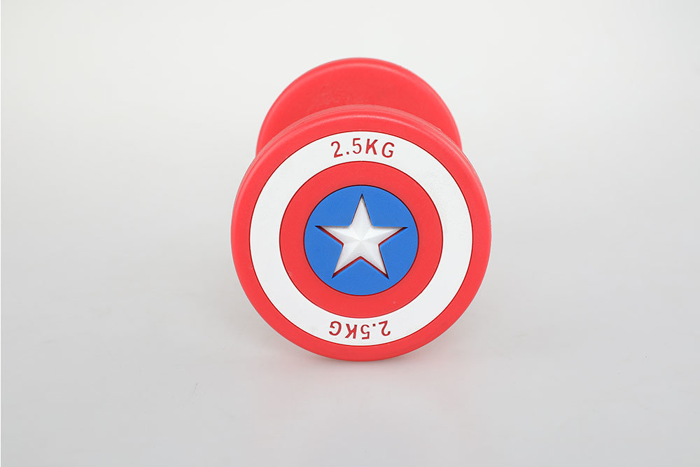 America Captain Rubber Dumbbel for Body Workout Home Gym