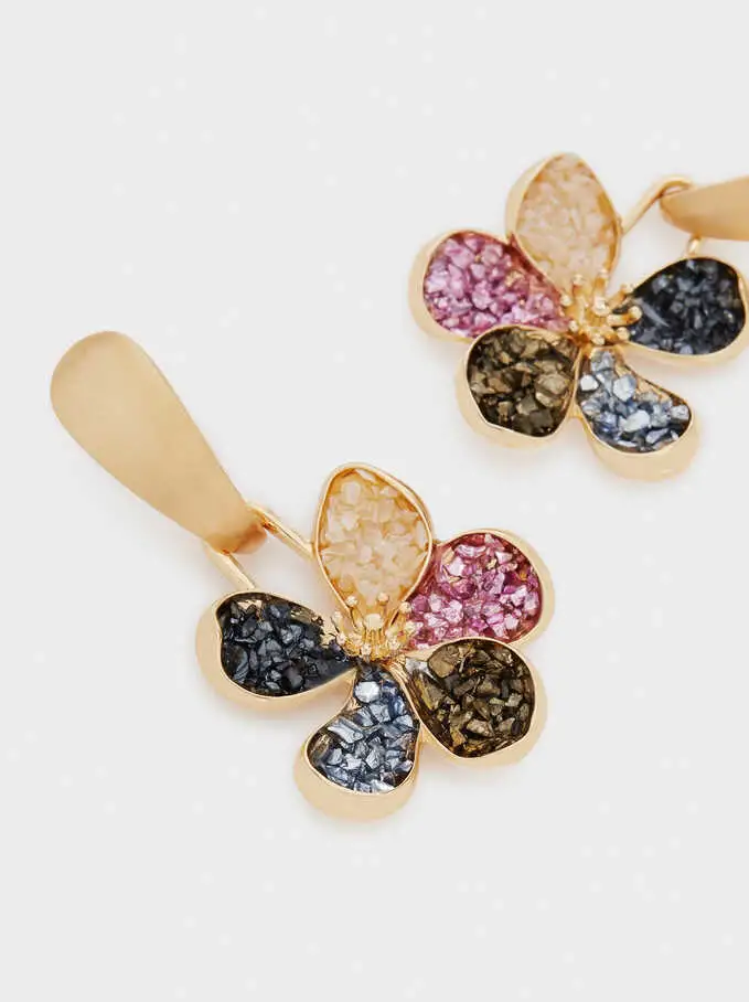 Sweet Fashion Temperament Crystal Flowers Japanese and Korean Style Earrings Jewelry