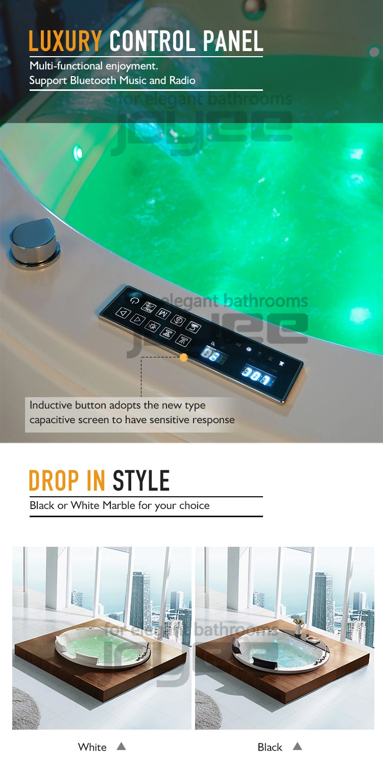 New Indoor Bathroom 2 Person Acrylic Round Shower Combo SPA Hot Tub Massage Jacuzzi Whirlpool Bathtub