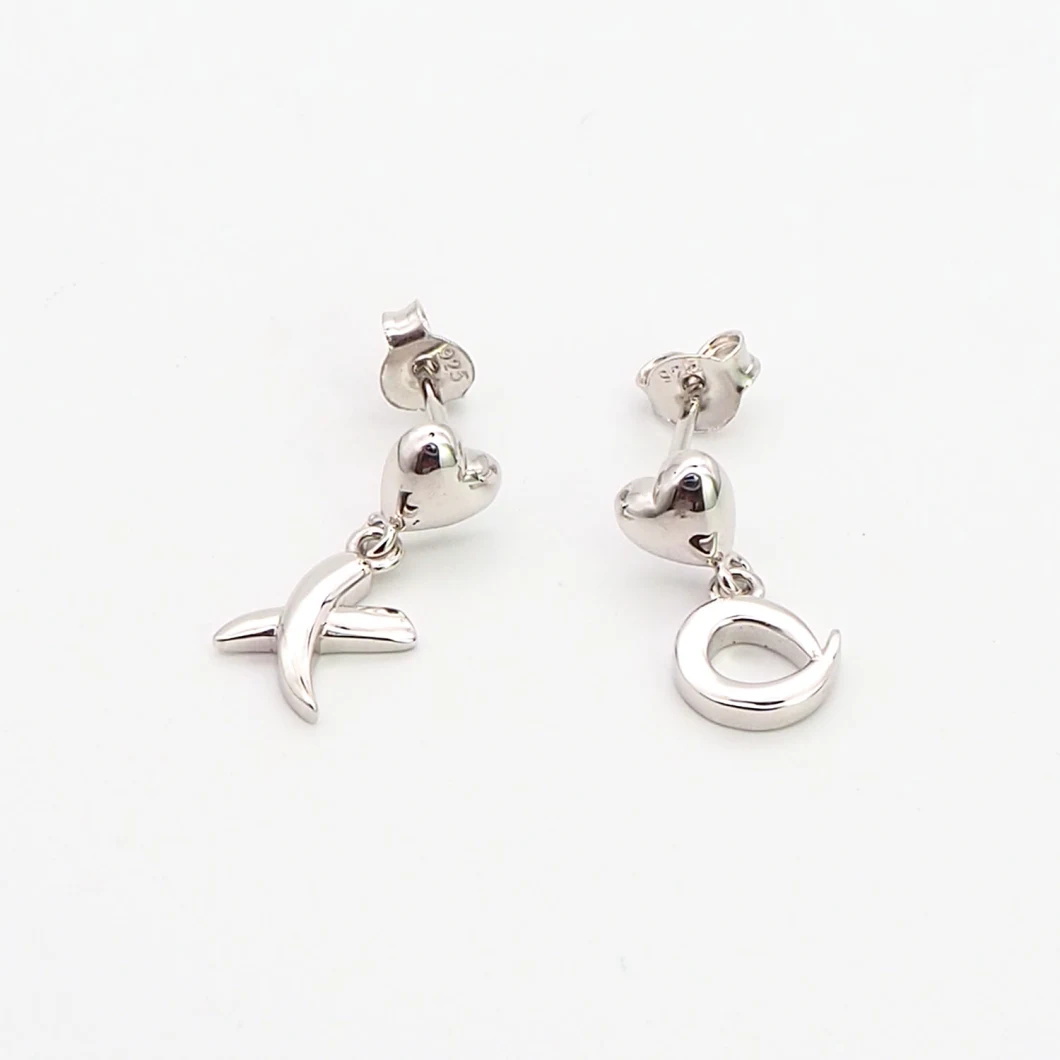 New Design 925 Sterling Silver Asymmetric Drop Earrings Without Stone Elegant Hoop Earring Jewelry