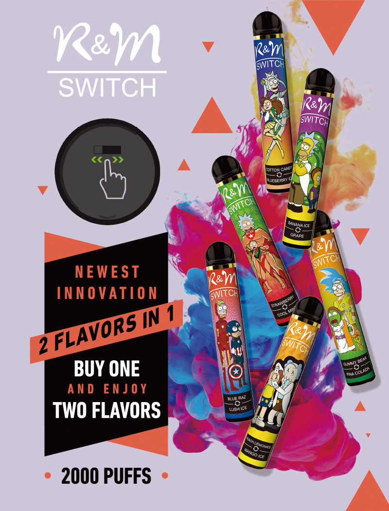 Rick and Morty 8ml E-Liquid 2 Flavors in 1 Disposable Vape RM Switch