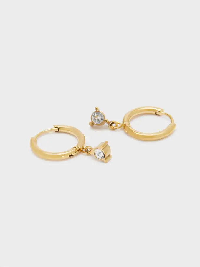 European and American Trend Light Luxury Diamond-Set Earrings Buckle S925 Sterling Silver Minimal Zirconia Earrings Jewelry