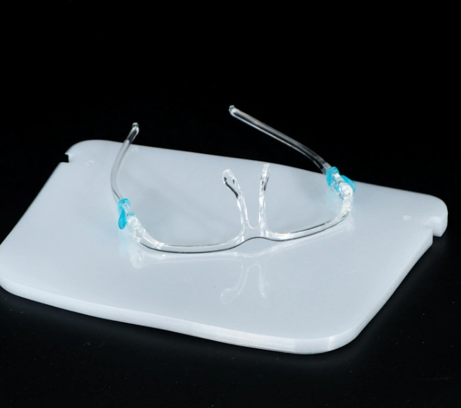 Adjustable Adult Full Transparent Eye Protective Glasses Plastic Clear Visor Faceshield Face Shield with Glasses Frame