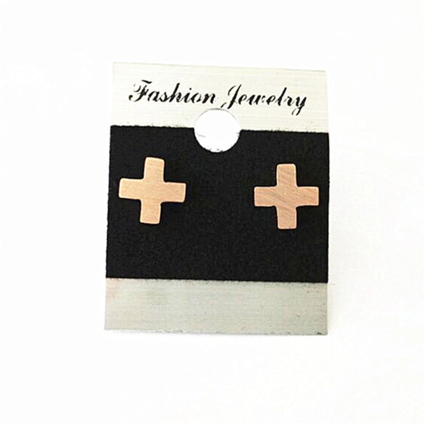 Wholesale Cute Tiny Cross Stud Earrings Men Women Stainless Steel Jewelry PVD Gold Rose Gold Silver Color